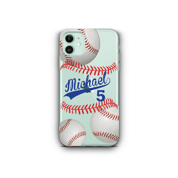 iPhone Case Clear Rubber Samsung Galaxy - Personalized Baseball Case