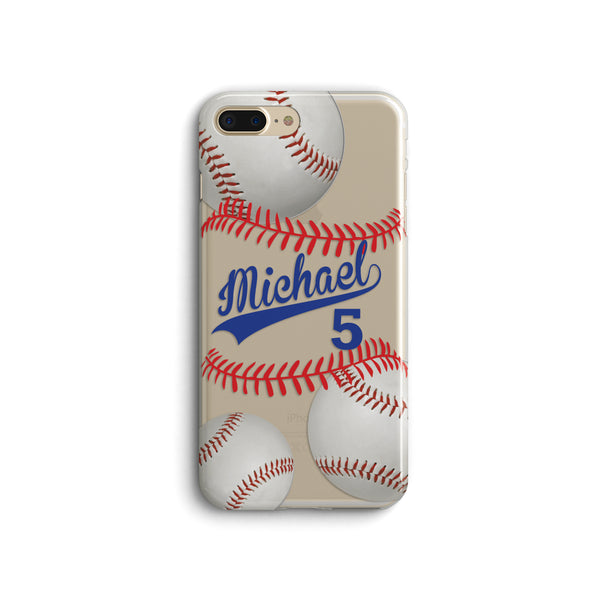 iPhone Case Clear Rubber Samsung Galaxy - Personalized Baseball Case