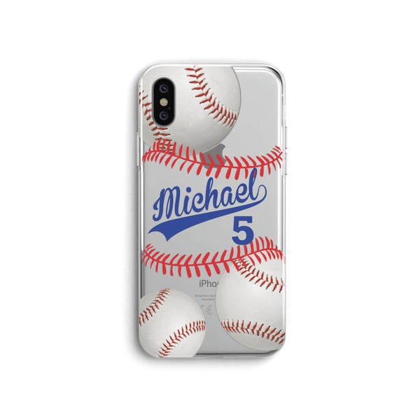 iPhone Case Clear Rubber Samsung Galaxy - Personalized Baseball Case