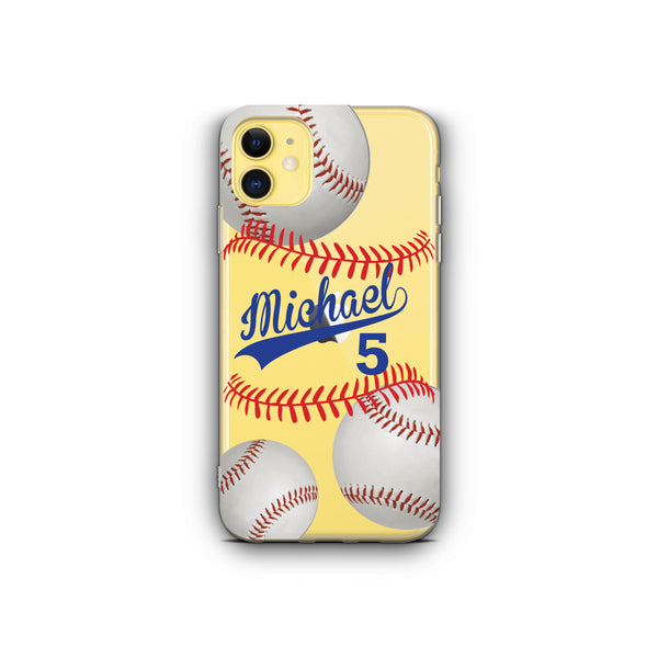iPhone Case Clear Rubber Samsung Galaxy - Personalized Baseball Case