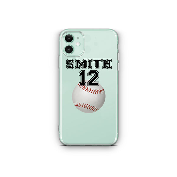 iPhone Case Clear Rubber Samsung Galaxy - Personalized Baseball Case