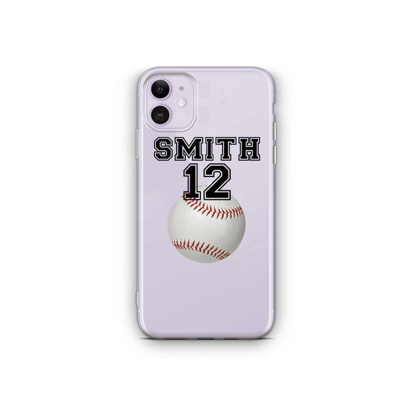 iPhone Case Clear Rubber Samsung Galaxy - Personalized Baseball Case