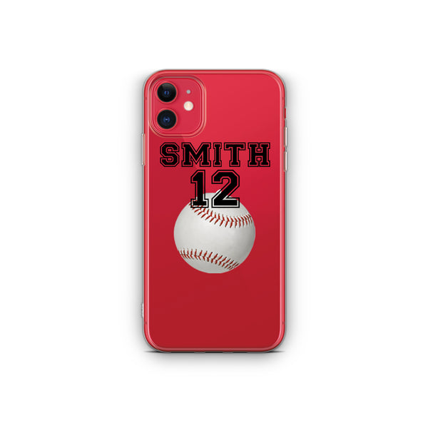 iPhone Case Clear Rubber Samsung Galaxy - Personalized Baseball Case