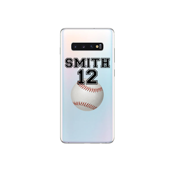 iPhone Case Clear Rubber Samsung Galaxy - Personalized Baseball Case