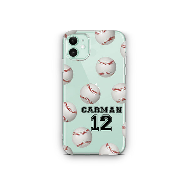 iPhone Case Clear Rubber Samsung Galaxy - Personalized Baseball Case