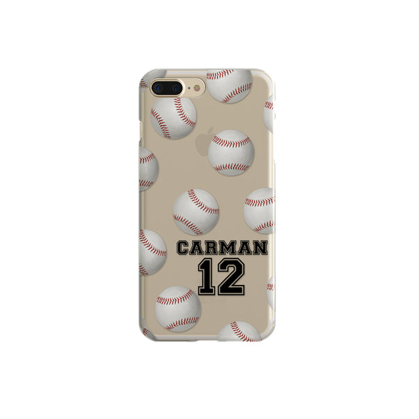 iPhone Case Clear Rubber Samsung Galaxy - Personalized Baseball Case