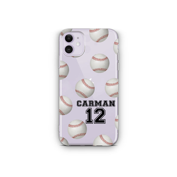 iPhone Case Clear Rubber Samsung Galaxy - Personalized Baseball Case
