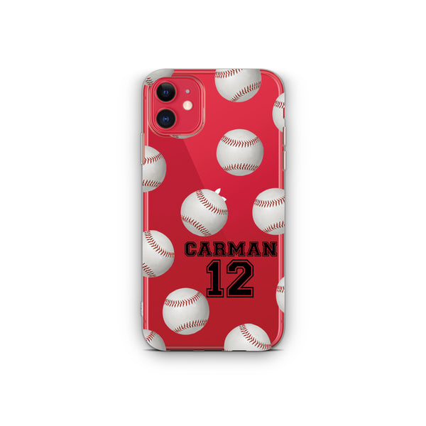 iPhone Case Clear Rubber Samsung Galaxy - Personalized Baseball Case