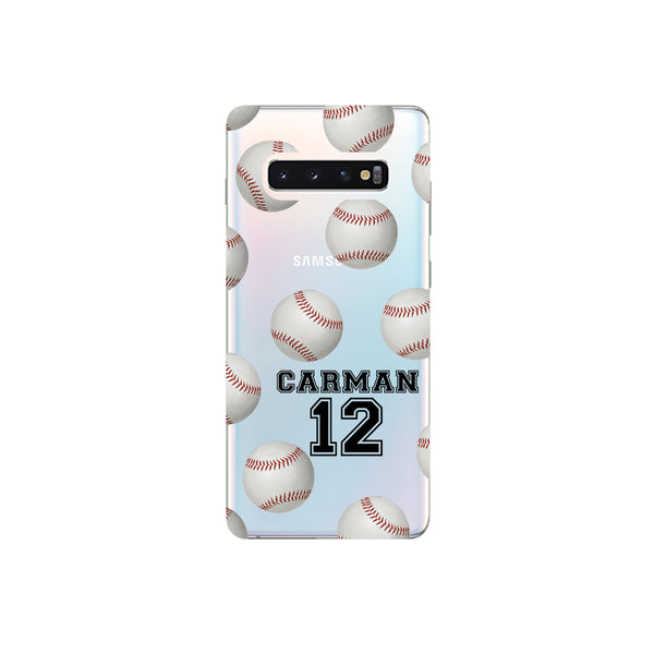 iPhone Case Clear Rubber Samsung Galaxy - Personalized Baseball Case