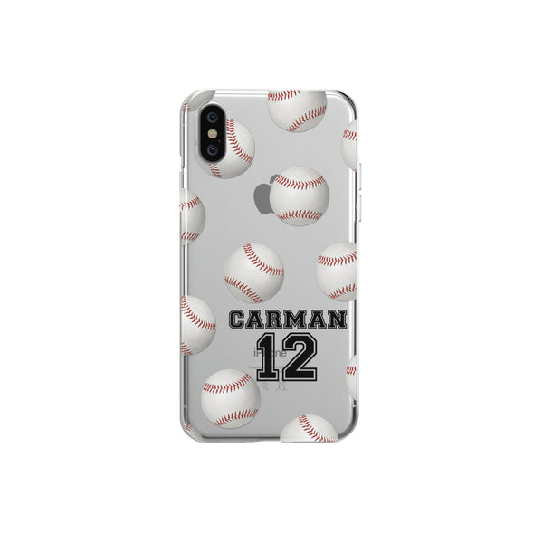 iPhone Case Clear Rubber Samsung Galaxy - Personalized Baseball Case