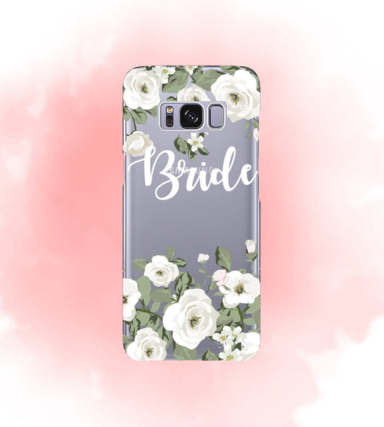 iPhone Case Clear Rubber Samsung Galaxy - Bride White Roses Case