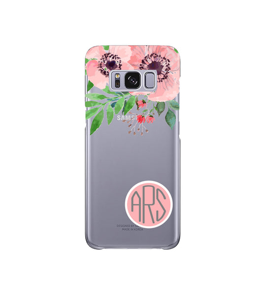 iPhone Case Clear Rubber Samsung Galaxy - Monogram Rose Case