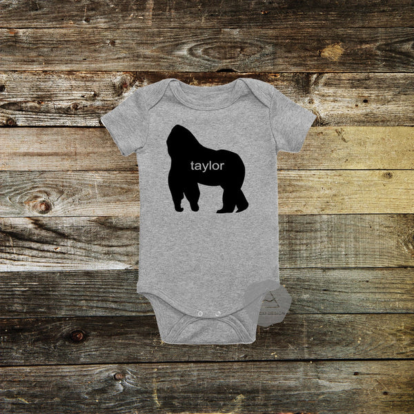 Personalized Gorilla Baby Bodysuit