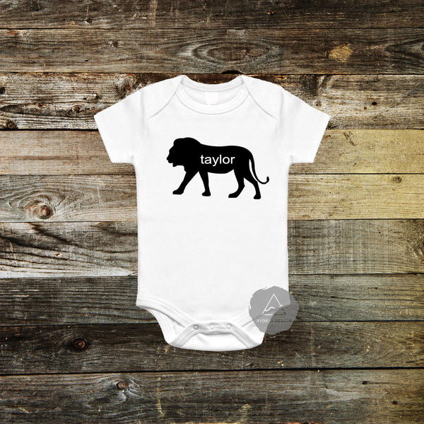 Personalized Lion Baby Bodysuit