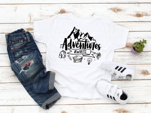 Kids Tee :  Adventures Awaits School