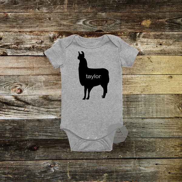Personalized llama Baby Bodysuit