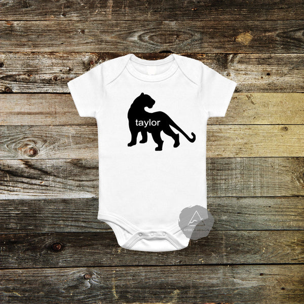 Personalized Panther Baby Bodysuit