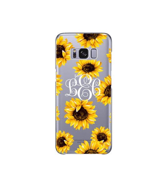 iPhone Case Clear Rubber Samsung Galaxy - Monogram Sunflower Case