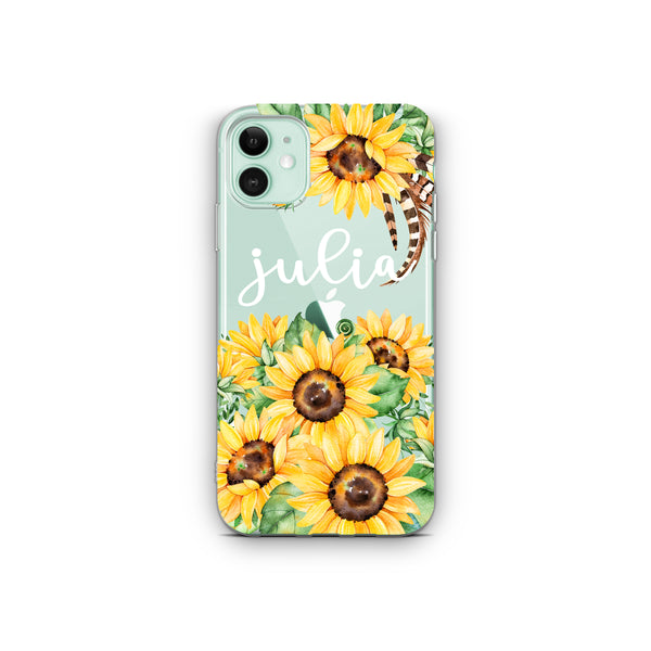 iPhone Case Clear Rubber Samsung Galaxy - Personalized Sunflower Case