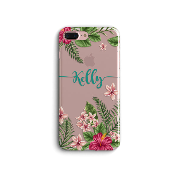 iPhone Case Clear Rubber Samsung Galaxy - Personalized Tropical Case