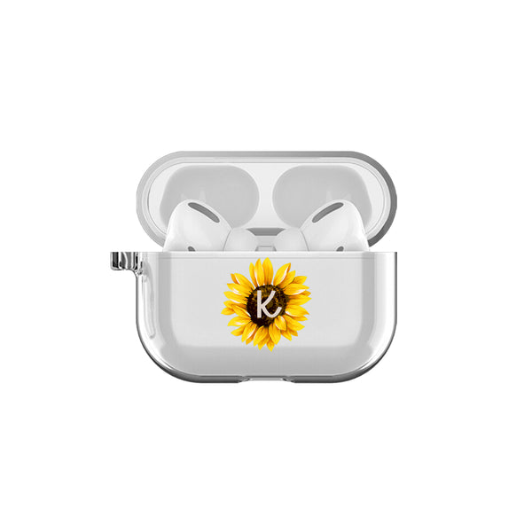 Airpod Pro - Customized Initial Sunflower Airpod Pro Case
