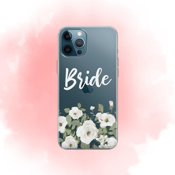 iPhone Case Clear Rubber Samsung Galaxy - Bride White Roses Case