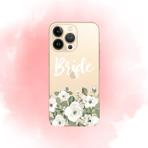 iPhone Case Clear Rubber Samsung Galaxy - Bride White Roses Case