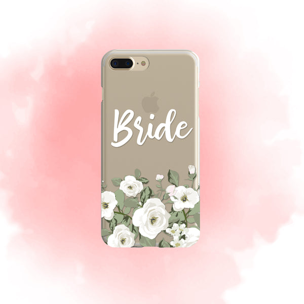 iPhone Case Clear Rubber Samsung Galaxy - Bride White Roses Case