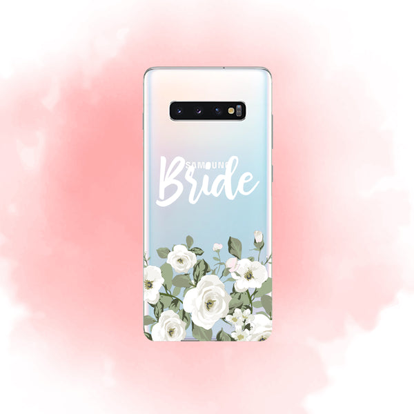 iPhone Case Clear Rubber Samsung Galaxy - Bride White Roses Case