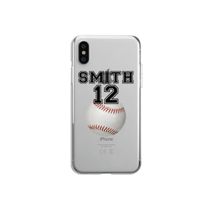 iPhone Case Clear Rubber Samsung Galaxy - Personalized Baseball Case