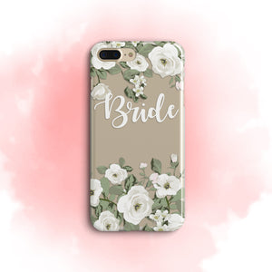 iPhone Case Clear Rubber Samsung Galaxy - Bride White Roses Case