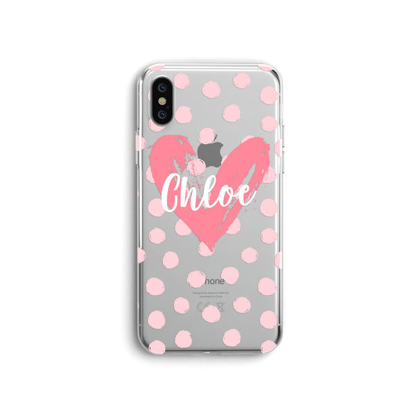 iPhone Case Clear Rubber Samsung Galaxy - Personalized Heart Case