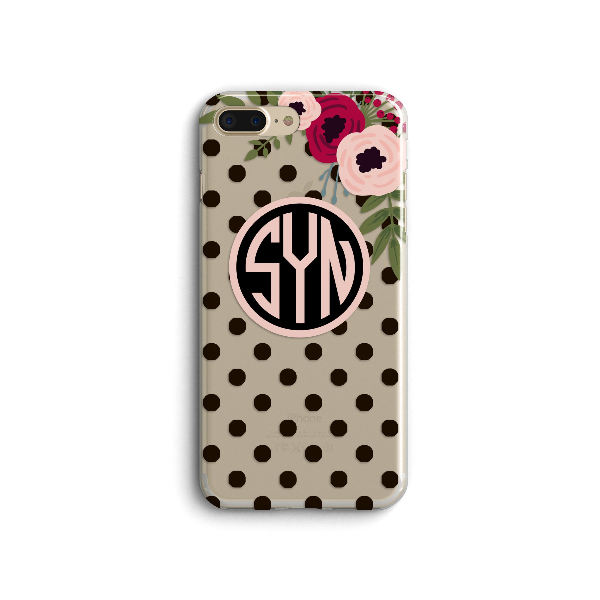iPhone Case Clear Rubber Samsung Galaxy - Monogram Rose Case
