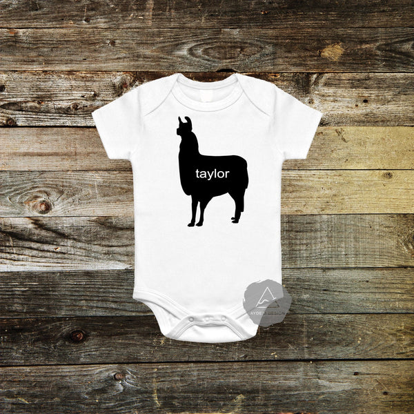 Personalized llama Baby Bodysuit