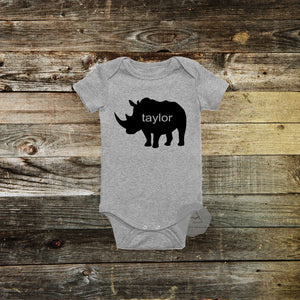 Personalized Rhino Baby Bodysuit