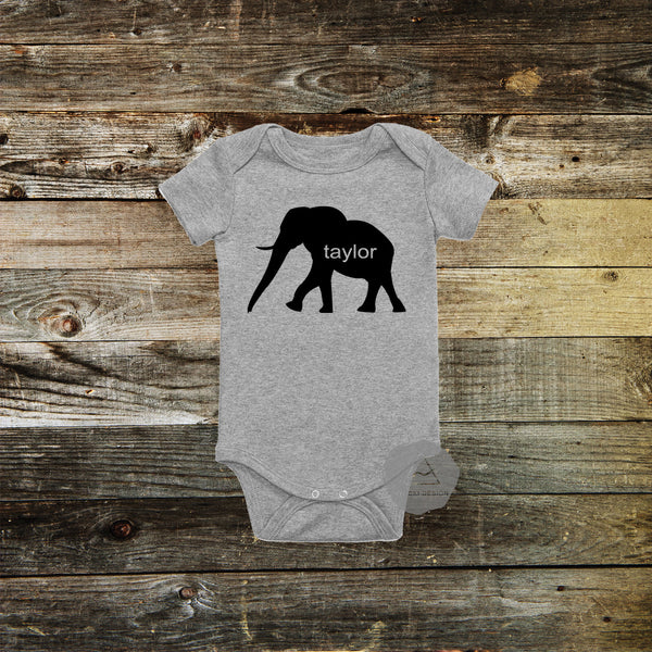 Personalized Elephant Baby Bodysuit