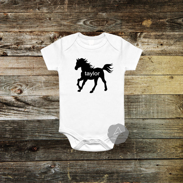 Personalized Horse Baby Bodysuit