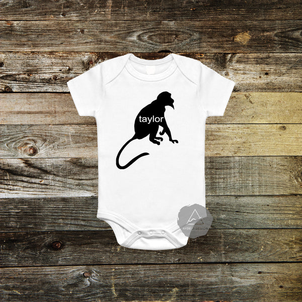 Personalized Monkey Baby Bodysuit