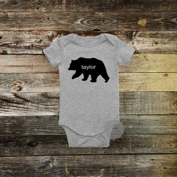 Personalized Bear Baby Bodysuit