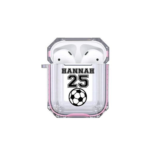 Protective Customized Sports Airpod Case Soccer Name and Number Airpods Case Personalized Gift for Soccer Player Coach Mom Dad Fan Lover