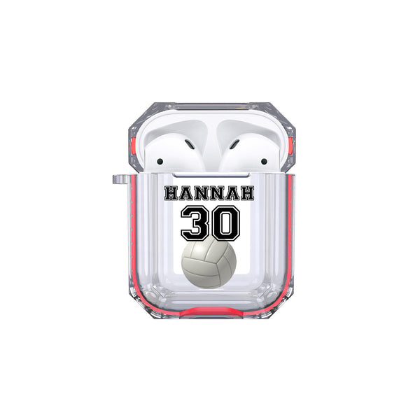 Protective Customized Sports Airpod Case Volleyball Name and Number Airpods Case Personalized Gift for Volleyball Player Volleyball Coach