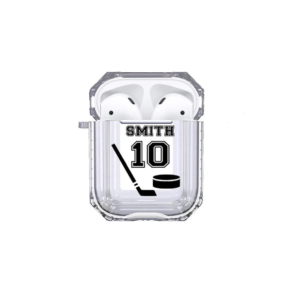 Protective Customized Sports Airpod Case Hockey Name and Number Airpods Pro Case Personalized Gift for Hockey Player Coach Mom Dad Fan Lover