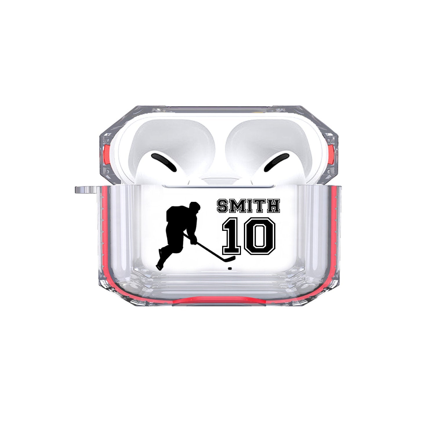 Protective Customized Sports Airpods Pro Case Hockey Name and Number Air pods Pro Case Personalized Gift for Hockey Player Coach Mom Dad Fan