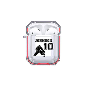 Protective Customized Sports Airpod Case Hockey Goalie Name Number Airpods Case Personalized Gift for Hockey Player Coach Mom Dad Fan Lover