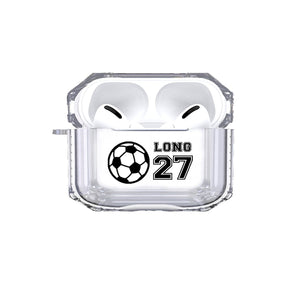 Protective Customized Sports Airpods Pro Case Soccer Name and Number Air pods Pro Case Personalized Gift for Soccer Player Coach Mom Dad Fan