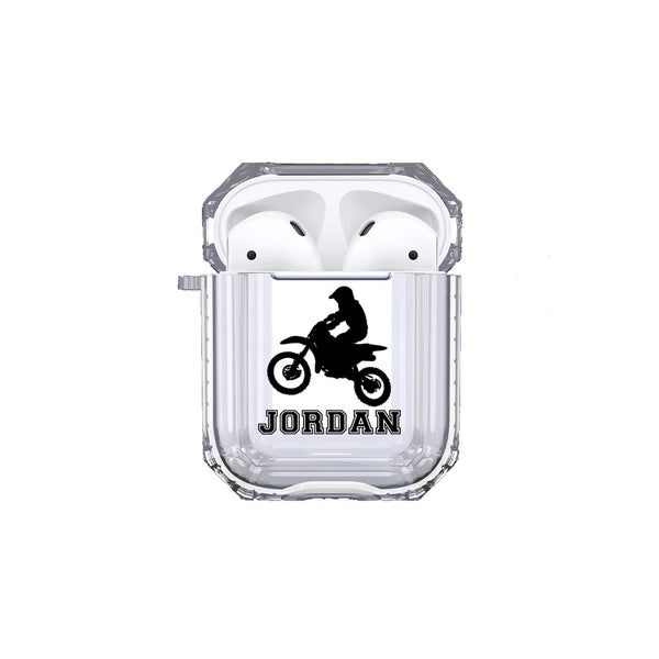 Protective Customized Sports Airpod Case Dirt Bike Rider Name Airpods Case Personalized Gift for Bike Rider Motocross Dirt Track Wild Ride