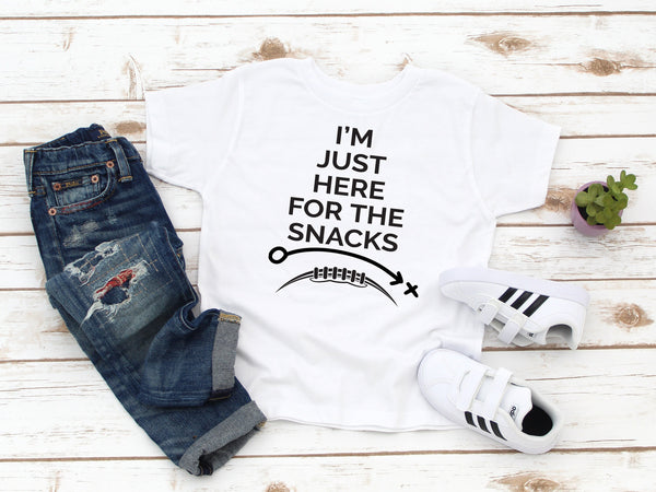 Kids Tee : I'm Just Here for the Snacks Football