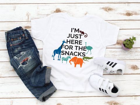 Kids Tee : I'm Just Here for the Snacks Zoo