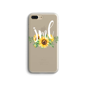 iPhone Case Clear Rubber Samsung Galaxy - Initial Sunflower Case