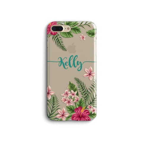 iPhone Case Clear Rubber Samsung Galaxy - Personalized Tropical Case